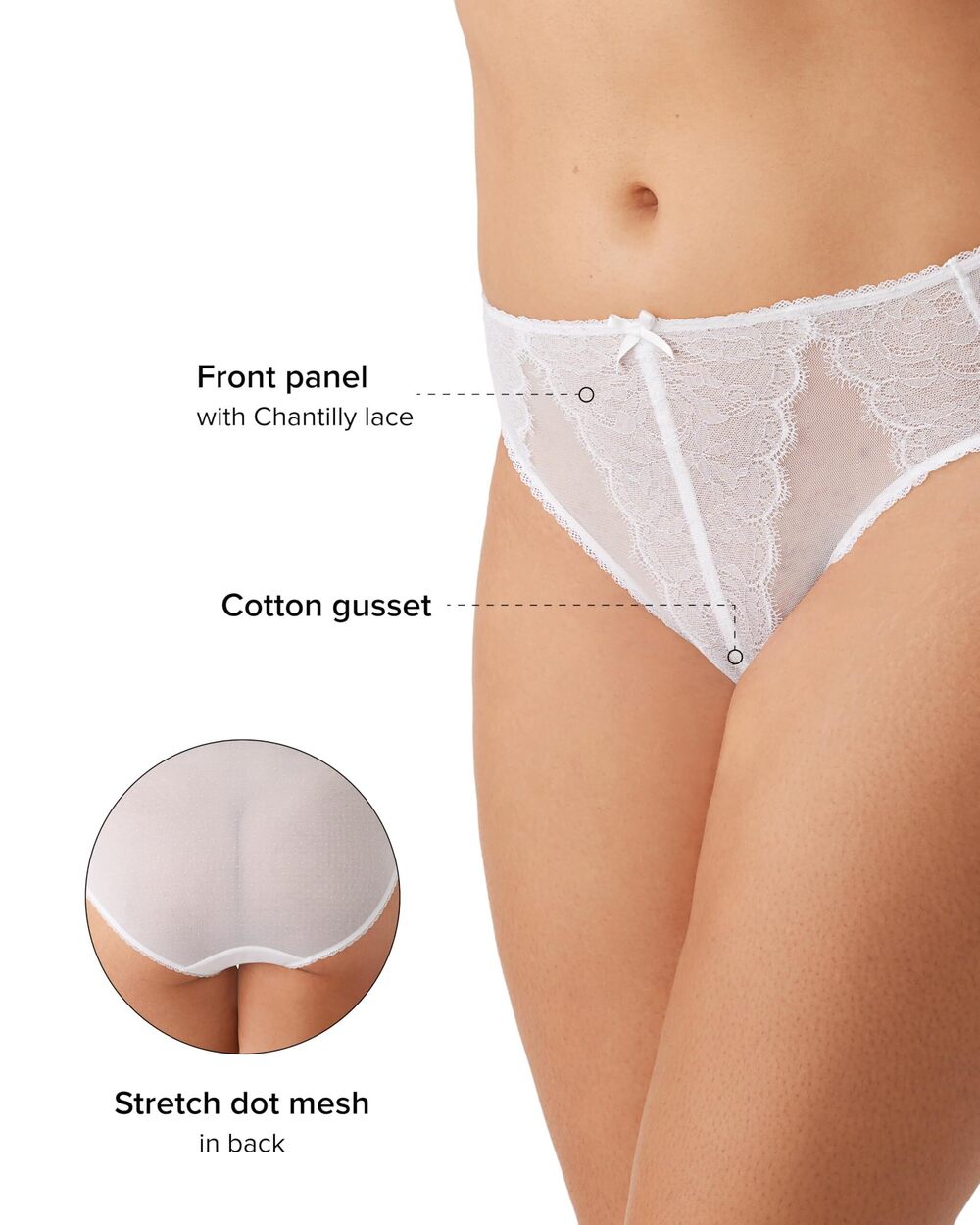 NWT Wacoal Women's Retro Chic Brief Panty in White, Plus Size XL - Picture 2 of 8